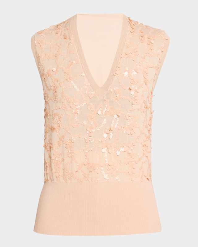 Sequin Wool-Cotton Vest